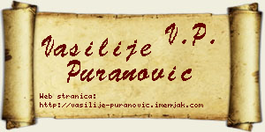 Vasilije Puranović vizit kartica